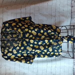 Stitch Fix Nine Britton Lemon Print Tie Front Blouse